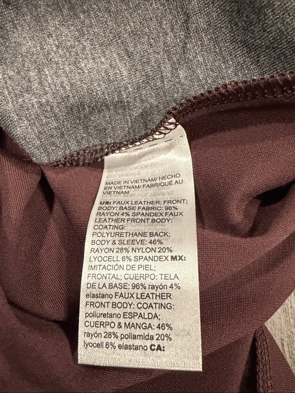 Chico's Faux Leather Tunic in Mauve Plum - Picture 9 of 11
